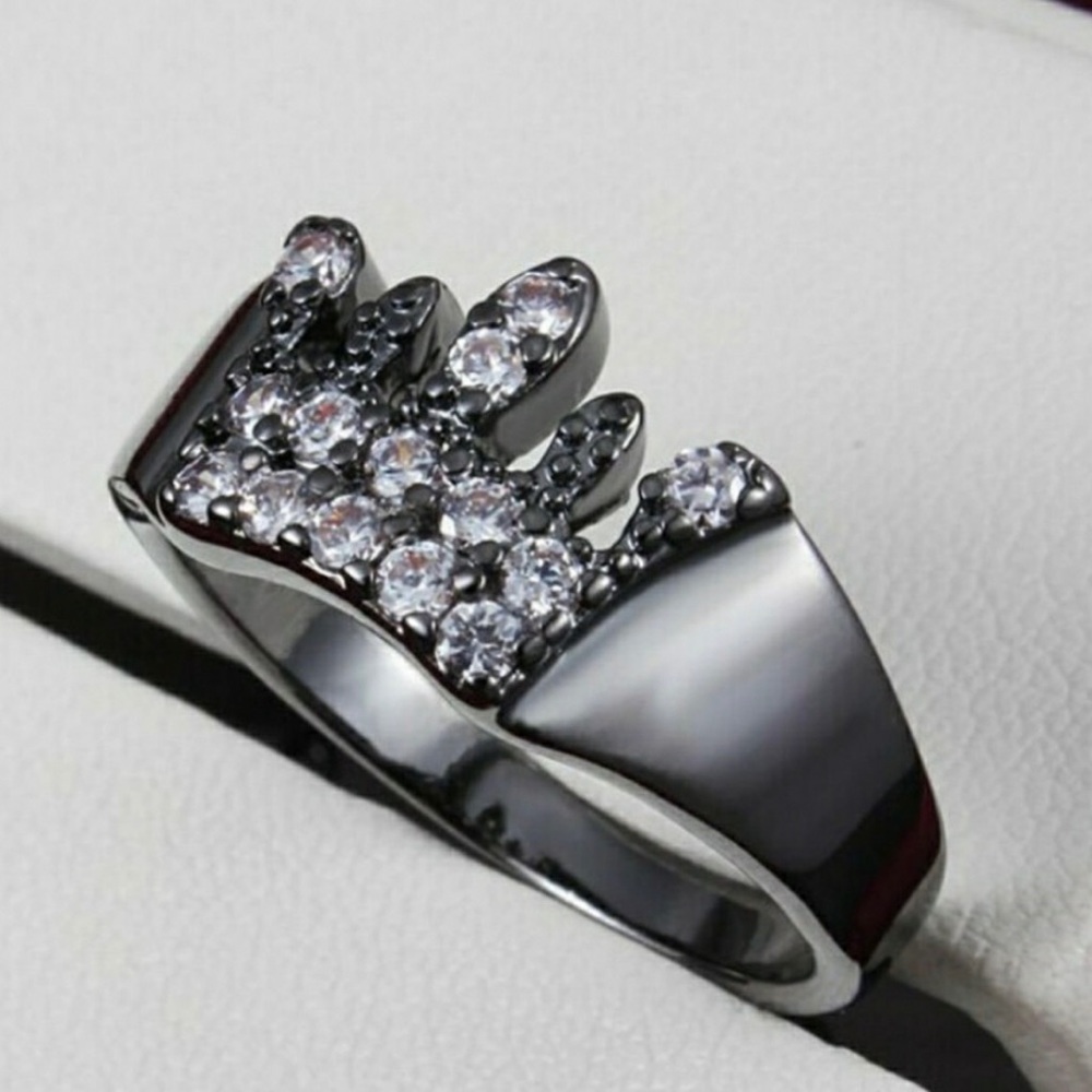 Black Gold Filled Sapphire Wedding Ring